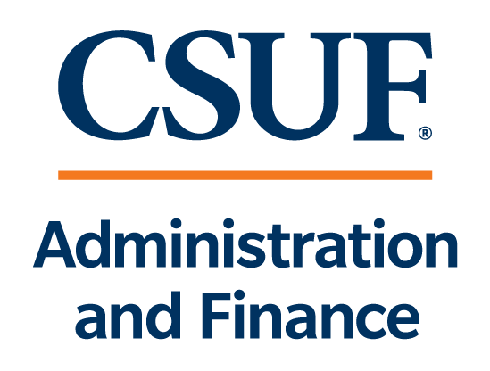 CSUF Administration and Finance Stacked Logo